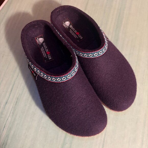 MINT Womens Haflinger Eggplant Grizzly GZ Wool Felt Clogs Size 40 / US 9 - Picture 11 of 11